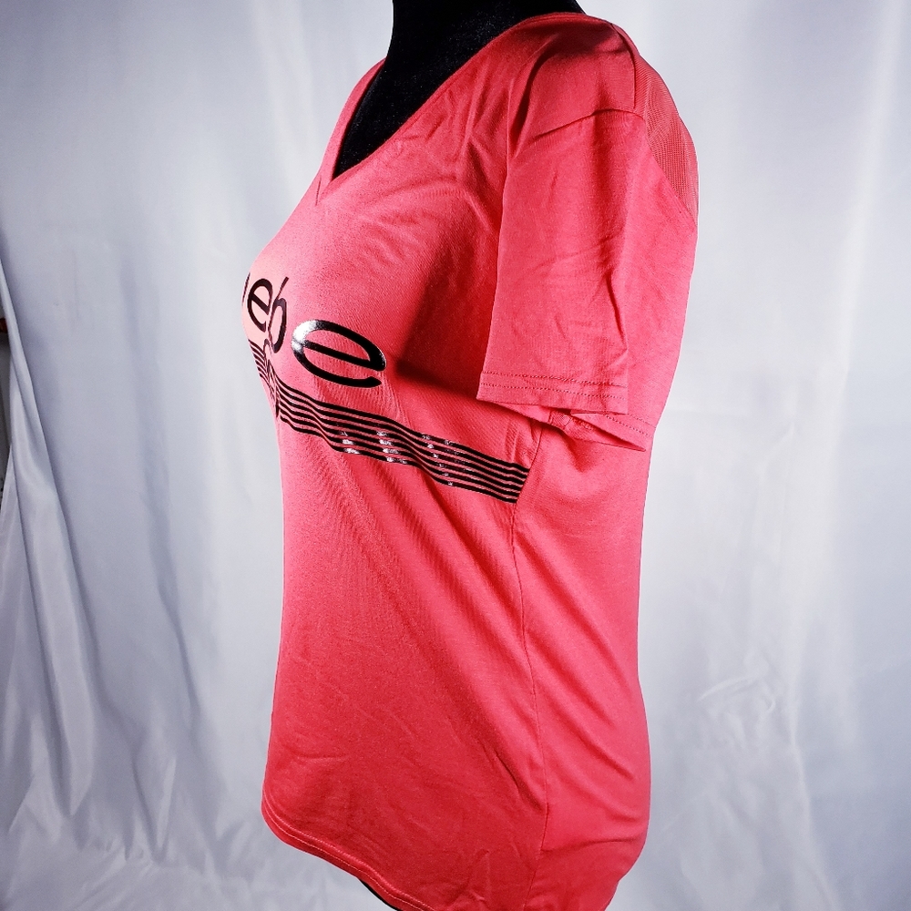 Bebe Sport V-Neck Logo Screen Tee. - Picture 5 of 6